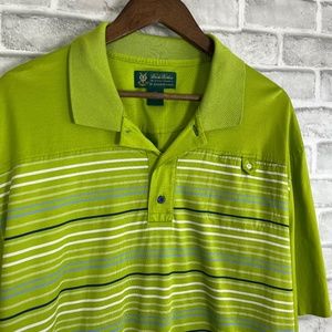 Green Striped Men's Polo Shirt